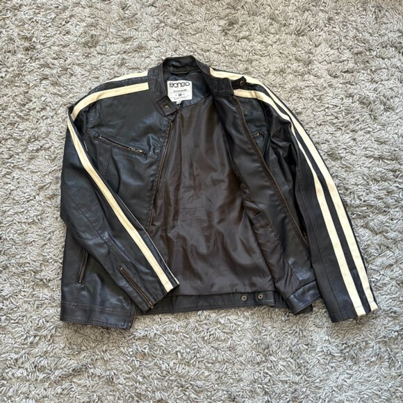 Vintage Faux Leather Motorcycle Jacket | Black Bomber Jacket | Vegan Leather - Picture 9 of 16